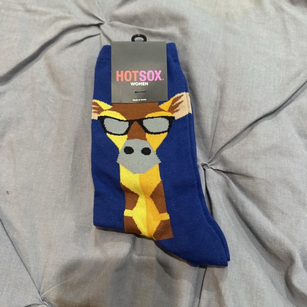HOTSOX Womens Giraffe Socks 1 Pair‎ Blue Shoe Size 9-11